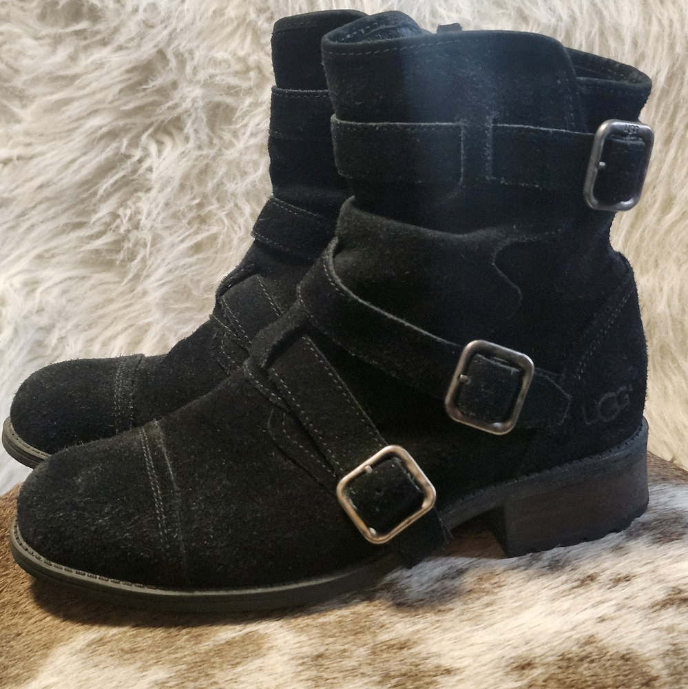 UGG Women's Black Suede Ankle Boots
